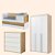 Quarto de Bebê Completo Sol e Mar Berço + Cômoda 4 Gavetas + Guarda-Roupa Modulado 3 Portas - Imagem 2