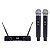 Microfone Dylan Sem Fio Duplo De Mão Uhf Dw-602 Max - Imagem 1