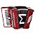 Acordeon Michael 48 Baixos ACM4803N  Vermelho Perolado - Imagem 1