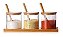 Kit 3 Potes de Bambu C/Colher e Suporte 29,5cmx8cmx9,5cm. - Imagem 1