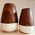 Vaso Decorativo Off White/ Amaderado (14 x14 x 20,5cm) - Imagem 2