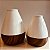 Vaso Decorativo Off White/ Amaderado (15 x15 x 20cm) - Imagem 1