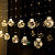Cortina De Natal 190 LEDS Branco Quente Fixa fio de fada 10 bolas 8 funções 2,5m bivolt. - Imagem 2