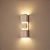 Arandela de Parede Madri média 25x8x10,5cm Alumínio e Vidro Branco para 2 lâmpadas. - Imagem 2