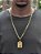 Corrente Jesus Cristo placa cravejada - cadeado - banhado a ouro 18k - Imagem 2