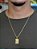 Corrente placa Jesus Cristo - cadeado - banhado a ouro 18k - Imagem 2