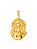 Pingente Jesus Cristo com coroa 3,5 x 2,8 cm - banhado a ouro 18k - Imagem 1