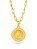 Corrente Jesus medalha cravejado - elo longo - banhado a ouro 18k - Imagem 1