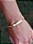 Pulseira  personalizada com plaquinha - cadeado duplo - banhada a ouro 18k - Imagem 2