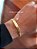 Pulseira  personalizada com plaquinha - cadeado duplo - banhada a ouro 18k - Imagem 1