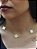 Conjunto trevos brancos - colar e brinco - banhado a ouro 18k - Imagem 4