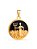 Pingente medalha Exu preto - banhado a ouro 18k - Imagem 1