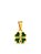 Pingente trevo verde - banhado a ouro 18k - Imagem 1