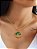 Corrente Oxossi verde - elo longo - banhado a ouro 18k - Imagem 4