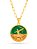 Corrente Oxossi verde - elo longo - banhado a ouro 18k - Imagem 1