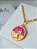 Corrente Obá pink - cadeado - banhado a ouro 18k - Imagem 1