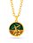 Corrente Oxossi verde - cadeado - banhado a ouro 18k - Imagem 3