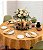 Toalha de Mesa Redonda 8 Lugares Dourada Jacquard - Imagem 1