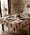 Toalha de Mesa Branca Quadrada 8 Lugares com Florzinhas - Imagem 1