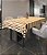 Toalha de Mesa Impermeável Listrada Retangular 4 Lugares Bege - Imagem 1