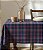 Toalha de Mesa Xadrez Azul Retangular 8 Lugares Jacquard - Imagem 1