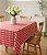 Toalha de Mesa Xadrez Vermelha e Branca Retangular 8 Lugares Jacquard - Imagem 2