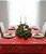 Toalha de Mesa Vermelha Brilho de Natal 10 Lugares Sob Medida - Imagem 1