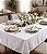 Toalha de Mesa Xadrez Branco Retangular 10 Lugares Jacquard - Imagem 1