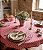Toalha de Mesa Oval Xadrez Vermelha com Branco Jacquard Sob Medida - Imagem 1