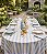 Toalha de Mesa Impermeável Oval Listrada Azul e Branco - Imagem 1