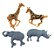 Molde De Silicone: Girafa, Zebra, Rinoceronte e Elefante - Imagem 3