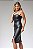 Vestido couro eco Preto com Fenda - Imagem 1