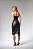 Vestido couro eco Preto com Fenda - Imagem 2