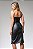 Vestido couro eco Preto com Fenda - Imagem 3