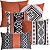 KIT 4 CAPAS ALMOFADAS LINHO TRIBAL TERRACOTA 45x45 1 CAPA 30X50 - Imagem 1