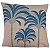 CAPA DE ALMOFADA LINHO COQUEIROS AZUL DECORATIVA 45x45 CM - Imagem 1