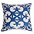 CAPA ALMOFADA LINHO ARABESO 45x45 - AZUL MARINHO - Imagem 1