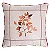 CAPA ALMOFADA LINHO FLORAL LUXO 45x45 - TERRACOTA - Imagem 1