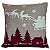 CAPA DE ALMOFADA LINHO APLIQUE BOUCLE NATAL TRENO 45X45 CM - Imagem 1