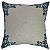 CAPA DE ALMOFADA LINHO APLIQUE BOUCLE AZUL ESCURO 50X50 CM - Imagem 1
