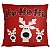 CAPA DE ALMOFADA LINHO RENA NATAL XADREZ VERMELHO 45x45CM - Imagem 1