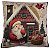 CAPA DE ALMOFADA LINHO CASA PAPAI NOEL NATAL VERMELHO 45x45 - Imagem 1