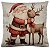 CAPA DE ALMOFADA LINHO PAPAI NOEL COM RENA NATAL 45x45CM - Imagem 2