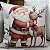 CAPA DE ALMOFADA LINHO PAPAI NOEL COM RENA NATAL 45x45CM - Imagem 1