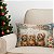 CAPA DE ALMOFADA RETANGULAR BAGUETE LINHO TRES CACHORRINHOS NATAL 30x50CM - Imagem 1