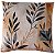 CAPA DE ALMOFADA LINHO FOLHAS RAMOS VERDE TERRACOTA 45X45CM - Imagem 1