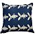 CAPA ALMOFADA LINHO PEIXE AZUL 45x45 CM - Imagem 2