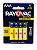 Pilha Aaa Rayovac Zinco C/4 Amarelinhas Alta Durabilidade - Imagem 1