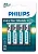 4 Pilhas Comum Aa 2a Philips Zinco Carvão Lr06 - Imagem 1