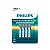 4 Pilhas Comum Aaa Palito Philips Zinco Carvão R03 - Imagem 1